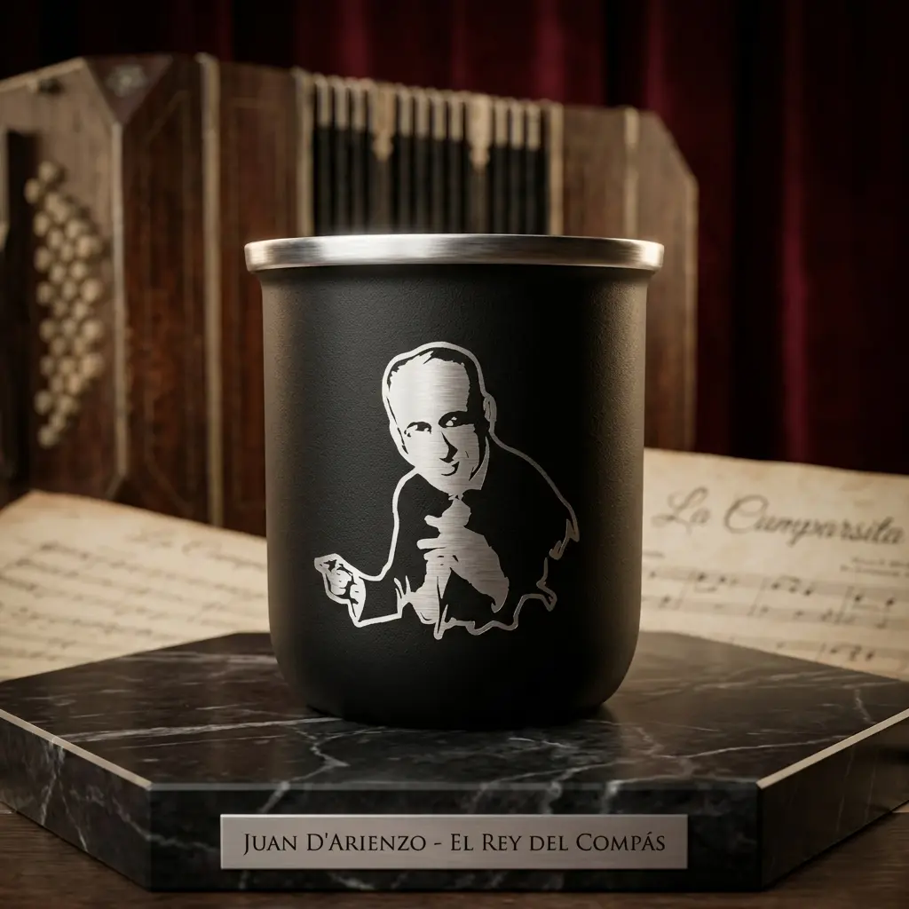 Mate termico grabado negro laser Soraire Design Personalizado Tango DArienzo