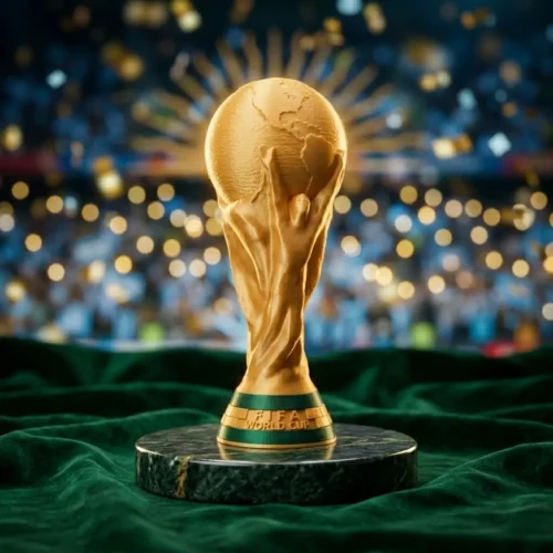 Replica Copa del Mundo World Cup Mundial Soraire Design Impresion 3D Metalizada Tamaño Real 29cm (1)