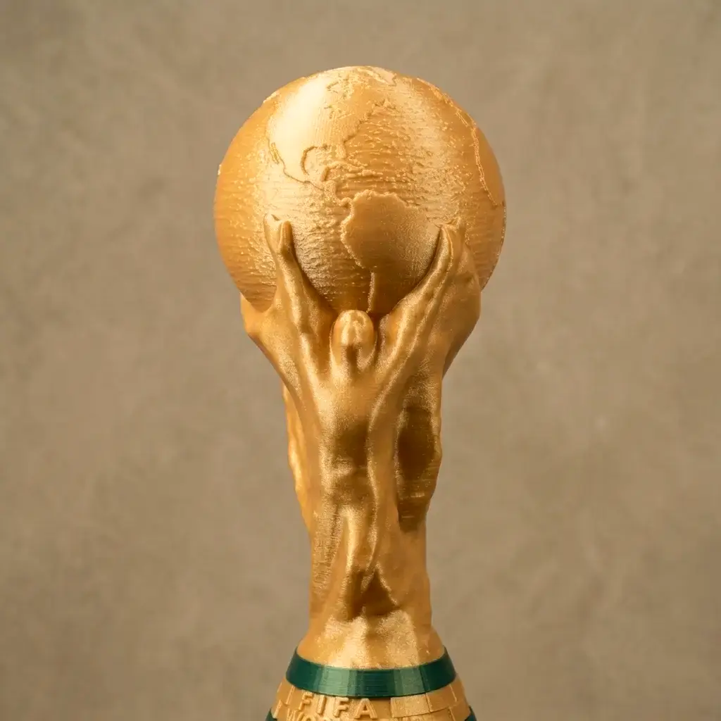 Replica Copa del Mundo World Cup Mundial Soraire Design Impresion 3D Metalizada Tamaño Real 29cm (5)