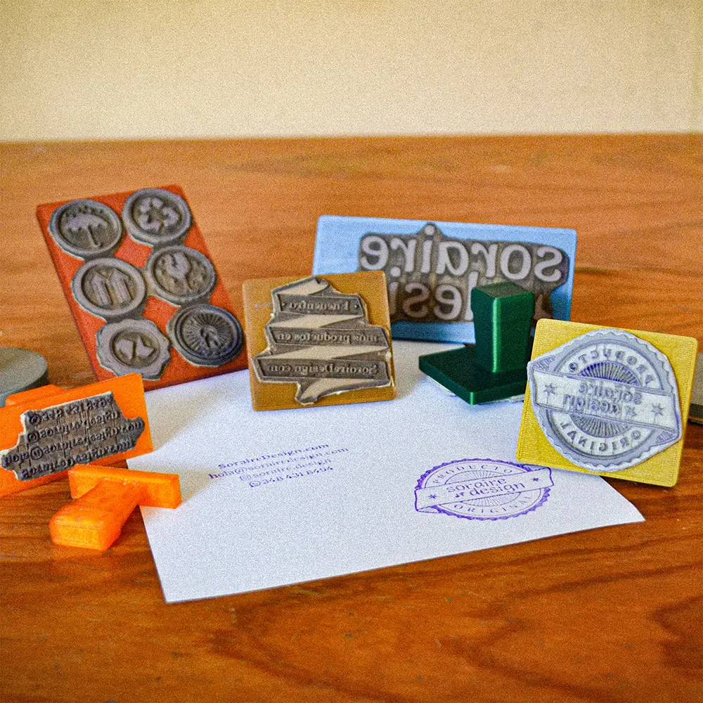 Sello de goma personalizado Soraire Design tinta 5