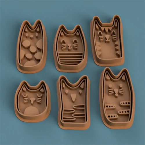 Set gatitos x6 - Cortantes y sellos Soraire Design 3D
