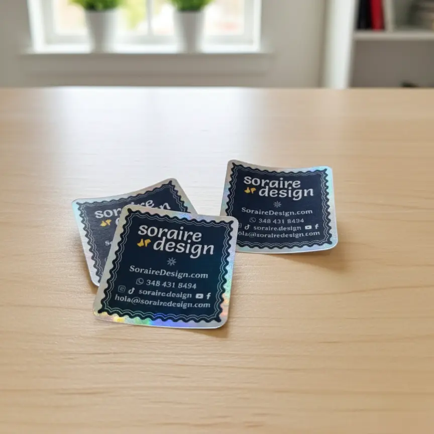 Stickers Soraire Design Fondo Tornasolado Personalizados Vinilo