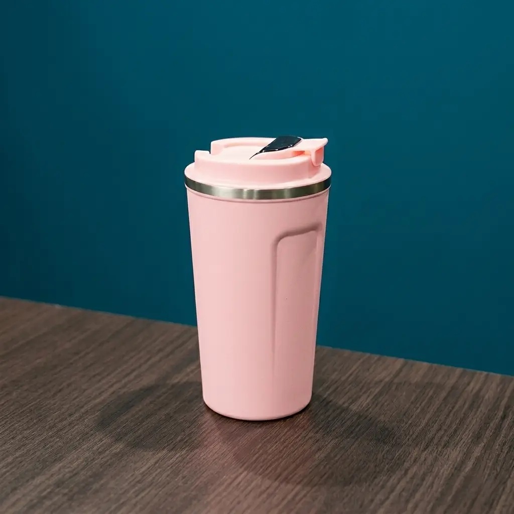 Vaso Cafe Térmico (510 ml) con Termométro Digital - Rosa (1)
