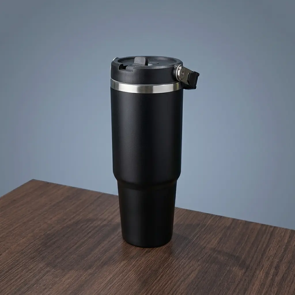 Vaso Térmico con Manija (900 ml) - Negro