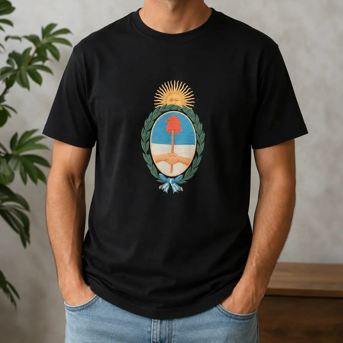 Remera estampada Escudo nacional negra Soraire Design