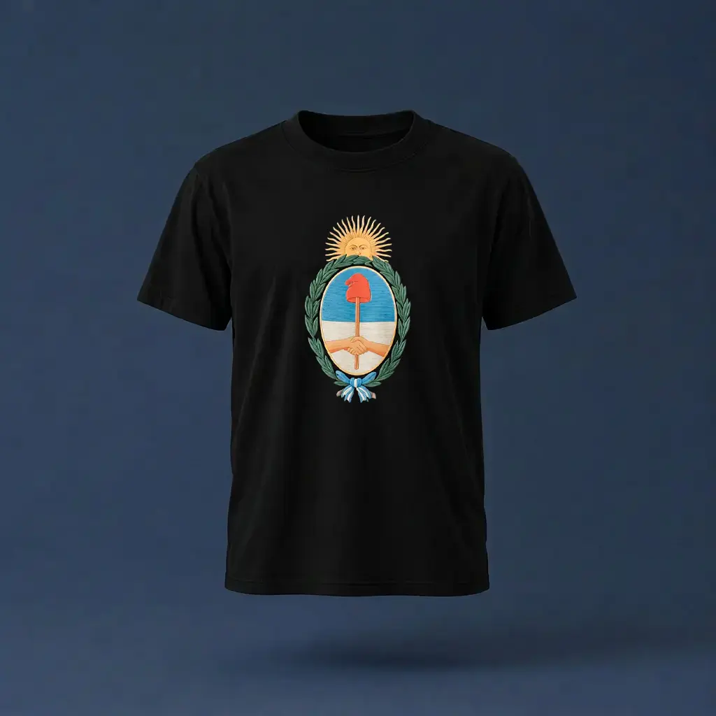 Remera estampada Escudo nacional negra Soraire Design view